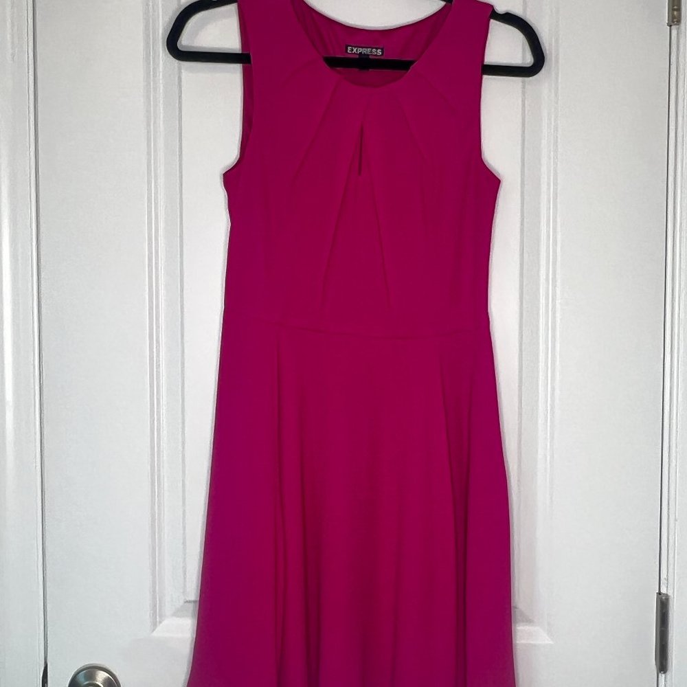 Fit & Flare Flounce Dress with Keyhole